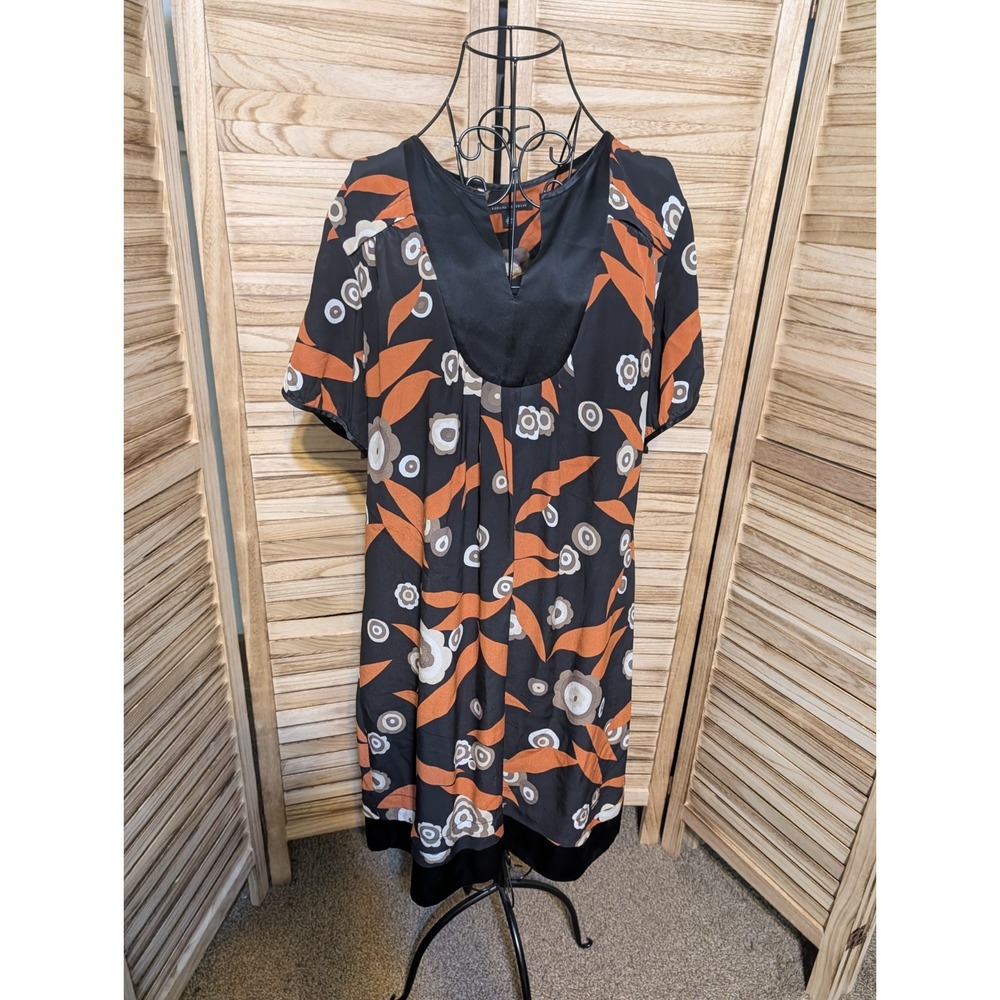 Banana Republic - Orange Black Grey Geometric Pattern Dress- Size XL